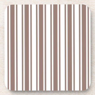 Porta-copo Taupe - listras de doces brancas e castanhas