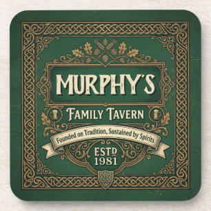 Porta-copo Taverna Familiar Personalizada Pub Irlandês Verde