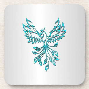 Porta-copo Teal Blue Phoenix nasce em prata