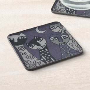 Porta-copo Tecido de Gatos Whimsical