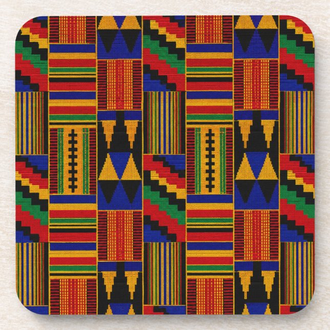 Porta-copo Tecido Kente Estilo Africano (Frente)
