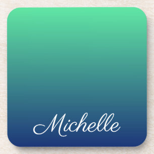 Porta-copo Tecla verde e azul personalizada