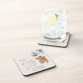 Porta-copo Teddy Bear, Balões Azuis, Primeiro Aniversário