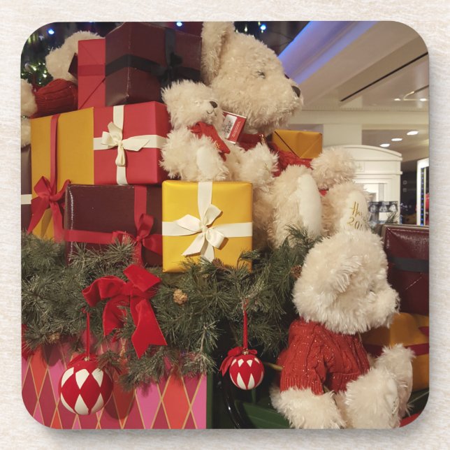 Porta-copo Teddy Bears vê portas copos de Natal (Frente)