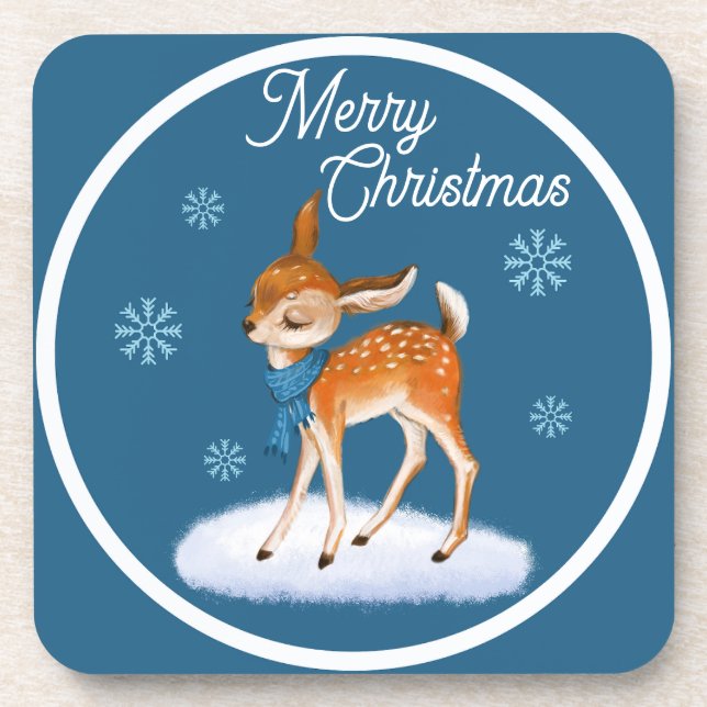 Porta-copo Tema de Natal de cervos (Frente)