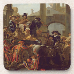 Porta-copo Tempo do carnaval em Roma, 1653 (óleo em canvas)