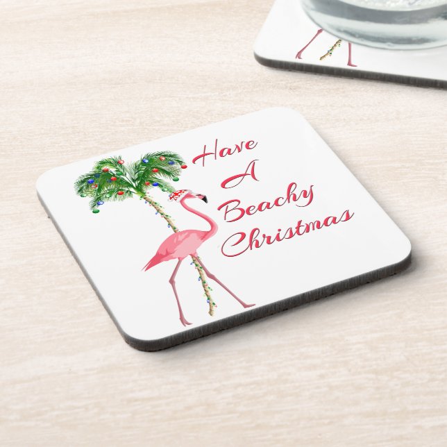 Porta-copo Tenha Um Flamingo De Natal De Beachy (Left Side)