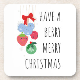 Porta-copo Tenha um Natal feliz em Berry - Berries bonitos