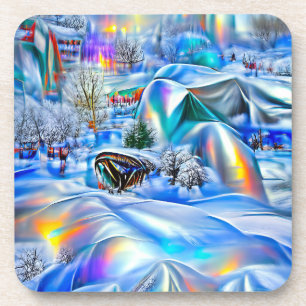 Porta-copo Terra Maravilha Surreal de inverno com Luzes Iride
