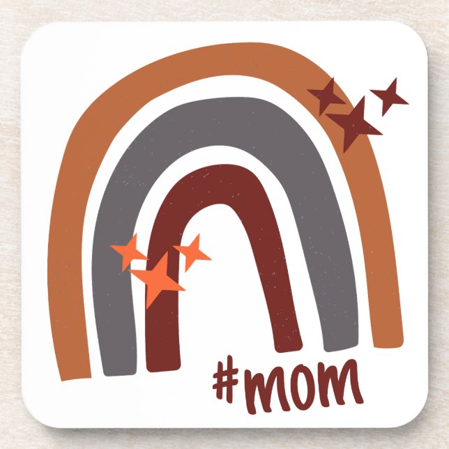 Porta-copo Terracotta Cinza Bohemian Rainbow Personalizado #m (Frente)