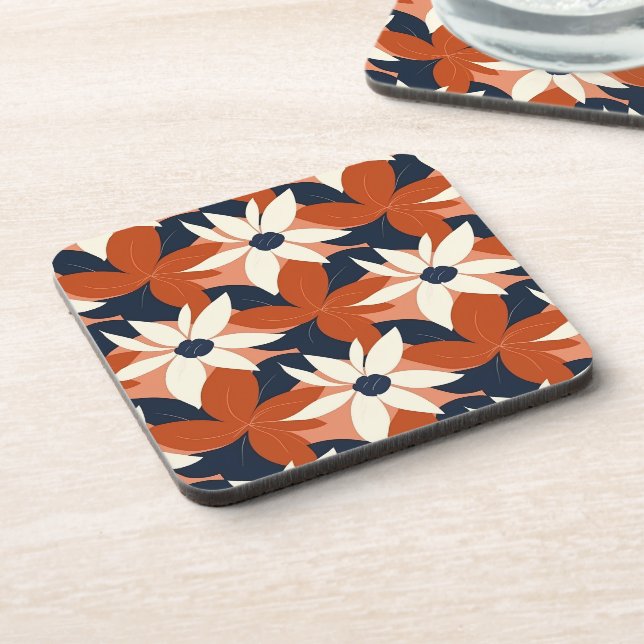 Porta-copo Terracotta White Floral Elegante (Left Side)