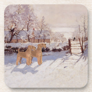 Porta-copo Terriers Irlandeses no Inverno