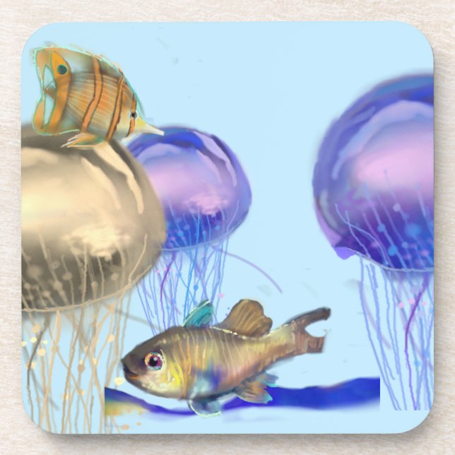 Porta-copo Tesouros da vida marinha 2x (Frente)