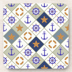 Porta-copo Teste padrão 2 do tema do mar