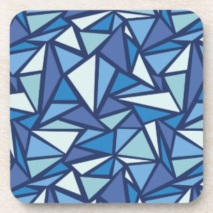 Porta-copo Teste padrão azul abstrato de Crsytal do gelo