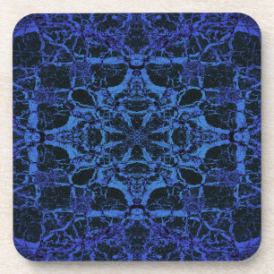 Porta-copo Teste padrão azul do caleidoscópio