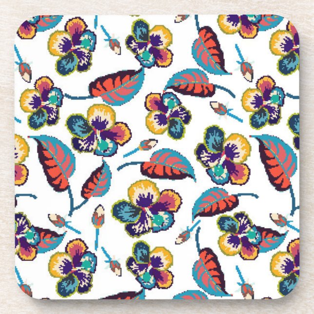 Porta-copo Teste padrão brilhante do hibiscus (Frente)