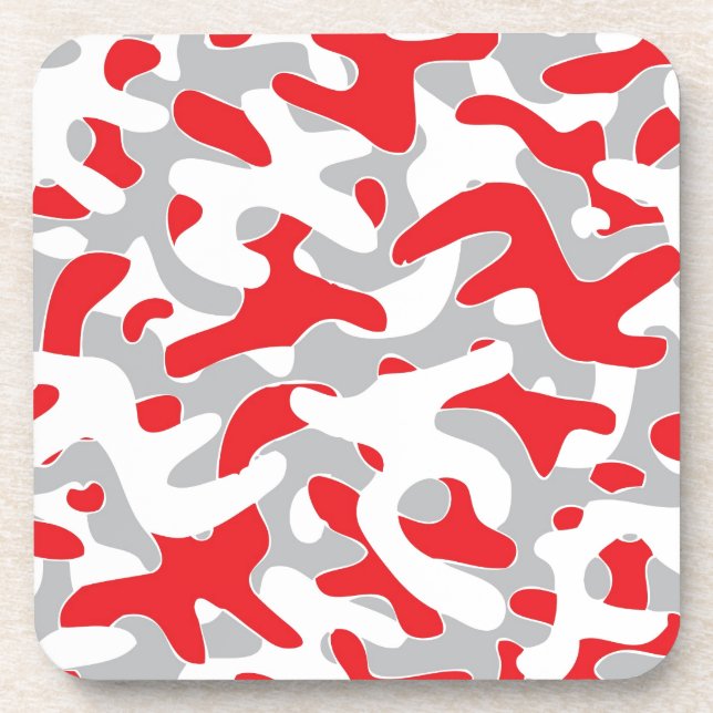 Porta-copo teste padrão cinzento vermelho da camuflagem (Frente)