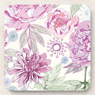 Porta-copo Teste padrão com flores cor-de-rosa