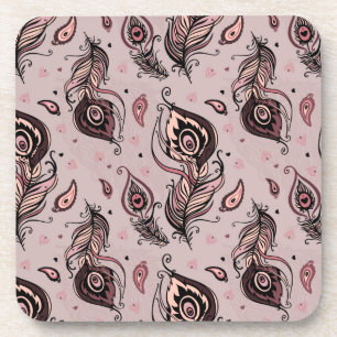 Porta-copo Teste padrão da pena do pavão