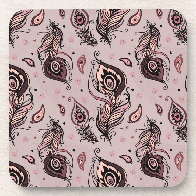 Porta-copo Teste padrão da pena do pavão (Frente)