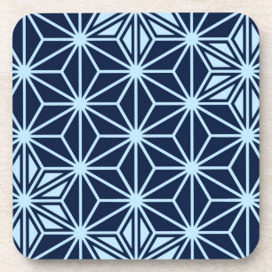 Porta-copo Teste padrão de Asanoha do japonês - azul de