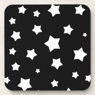 Porta-copo Teste padrão de estrelas preto e branco