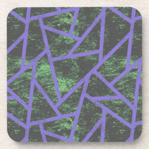 Porta-copo Teste padrão de mosaico violeta e verde