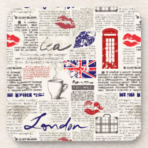 Porta-copo Teste padrão do jornal de Londres