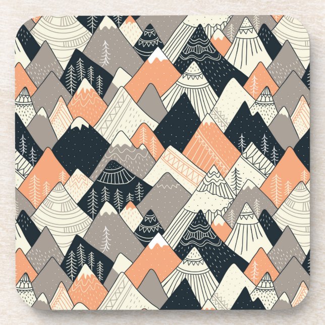 Porta-copo Teste padrão escandinavo da montanha do estilo (Frente)