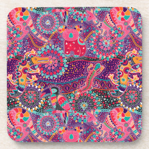 Porta-copo Teste padrão étnico do animal do estilo