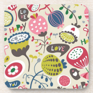 Porta-copo Teste padrão floral
