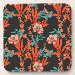 Porta-copo Teste padrão floral abstrato da laranja