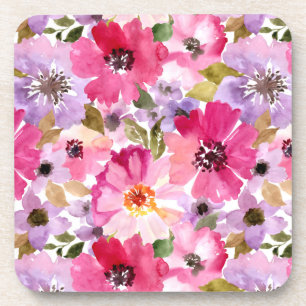Porta-copo Teste padrão floral da aguarela do verão