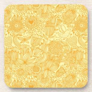 Porta-copo Teste padrão floral do verão em cores mornas