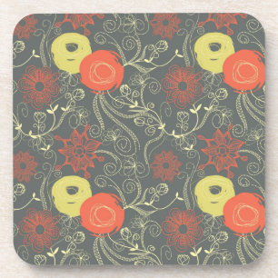 Porta-copo Teste padrão floral retro