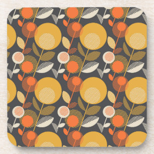 Porta-copo Teste padrão floral retro clássico