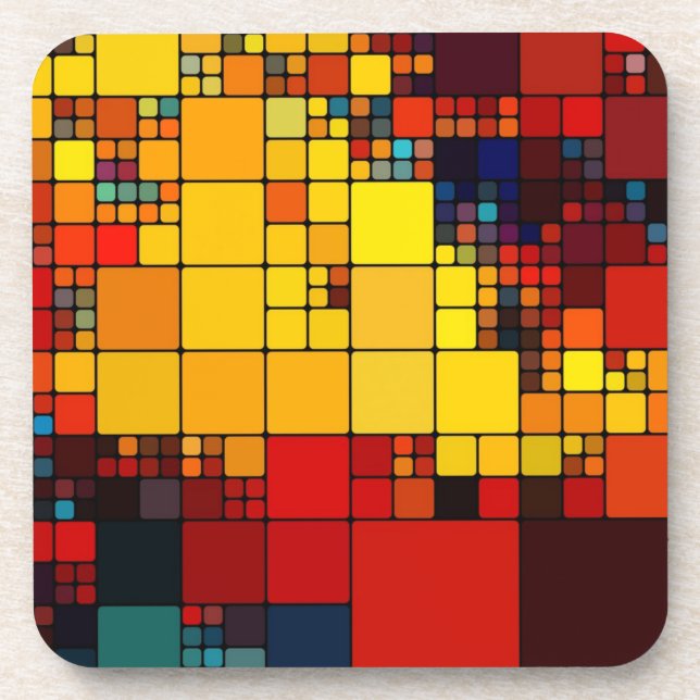 Porta-copo Teste padrão geométrico do arco-íris vibrante (Frente)