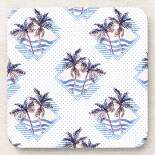 Porta-copo Teste padrão geométrico roxo da palmeira da