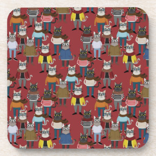 Porta-copo Teste padrão legal do gato do hipster