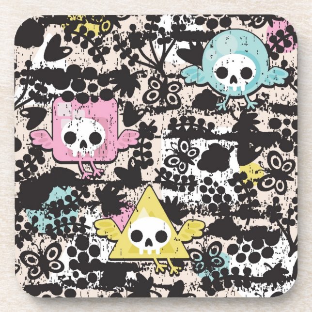 Porta-copo Teste padrão louco dos pássaros (Frente)