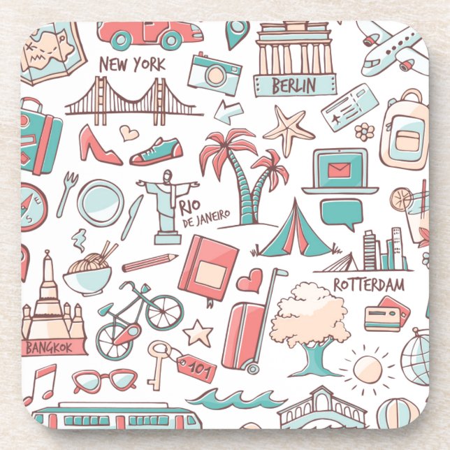 Porta-copo Teste padrão Pastel do turista (Frente)