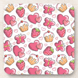 Porta-copo teste padrão romântico da comida