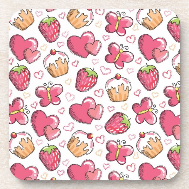 Porta-copo teste padrão romântico da comida (Frente)