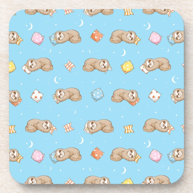 Porta-copo Teste padrão sonolento da preguiça do tempo (Frente)