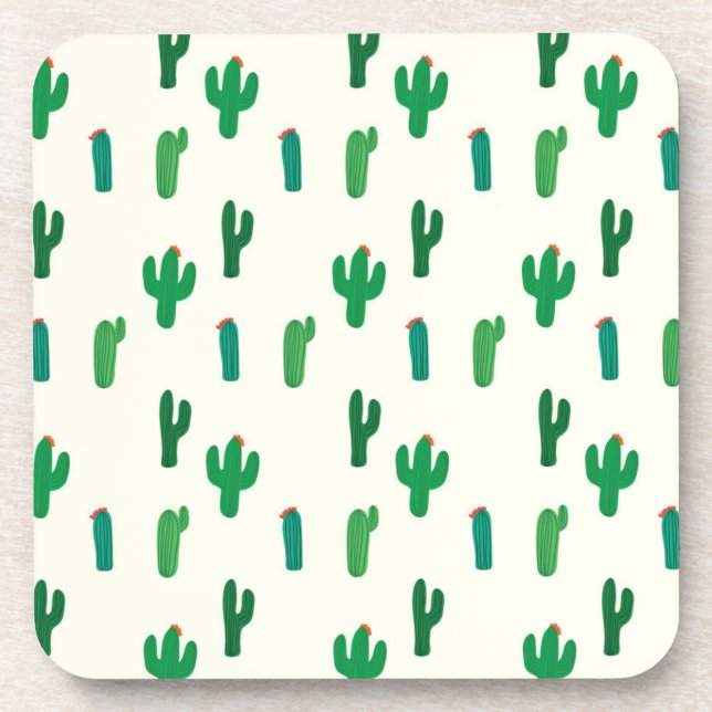 Porta-copo Teste padrão verde-claro do cacto (Frente)