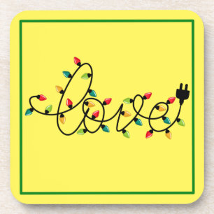 Porta-copo Texto de Amor das Luzes Coloridas do Natal- 45872