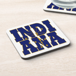 Porta-copo Texto do sinalizador do estado de Indiana