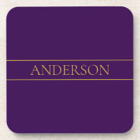 Texto Elegante Personalizável | Dourado & Roxo Esc