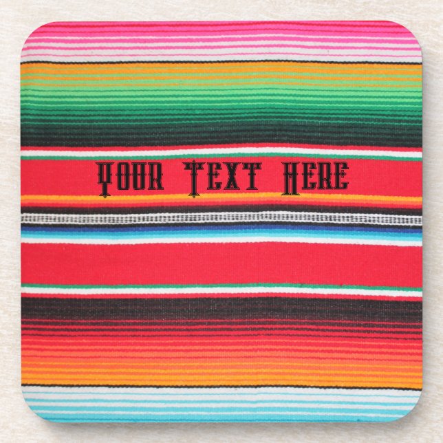 Porta-copo Texto personalizado do cobertor poncho mexicano (Frente)